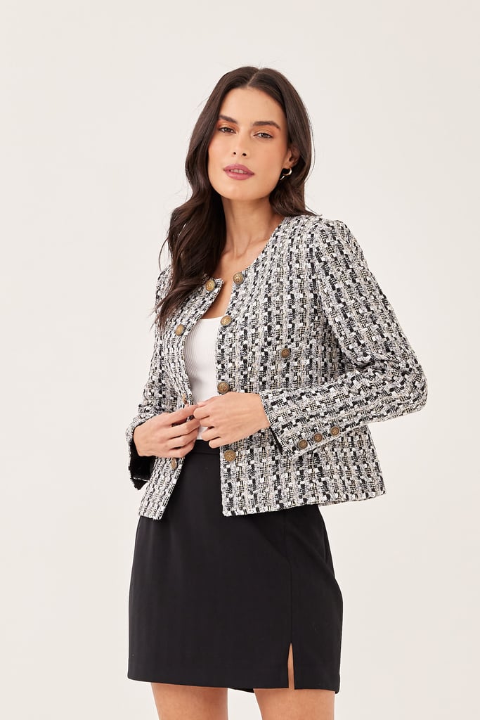Veria | Jaqueta Tweed Preto